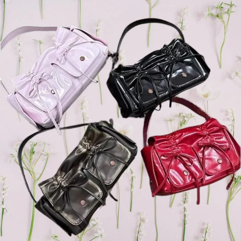 Colorful Ribbon Shoulder Crossbody Leather Bag
