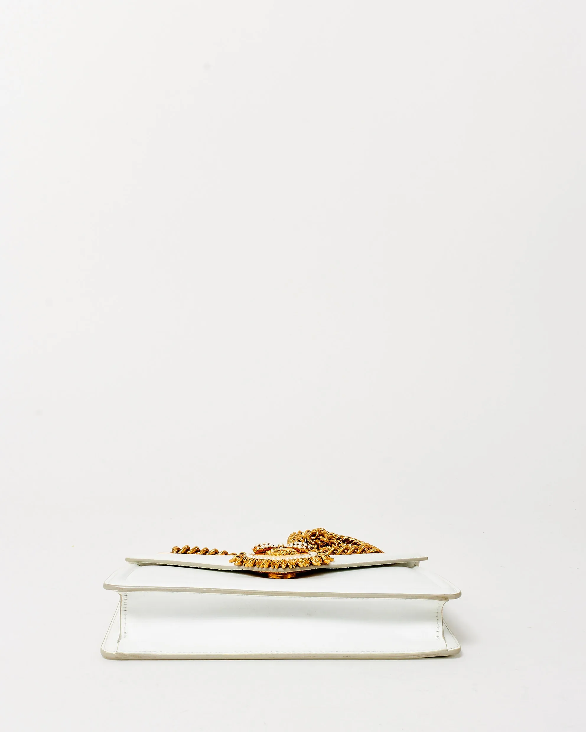 Dolce & Gabbana White Leather & Gold Devotion Bag