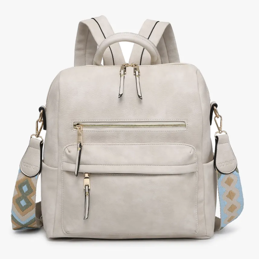 Vegan Leather Convertible Backpack with Guitar Strap - 9 Colors