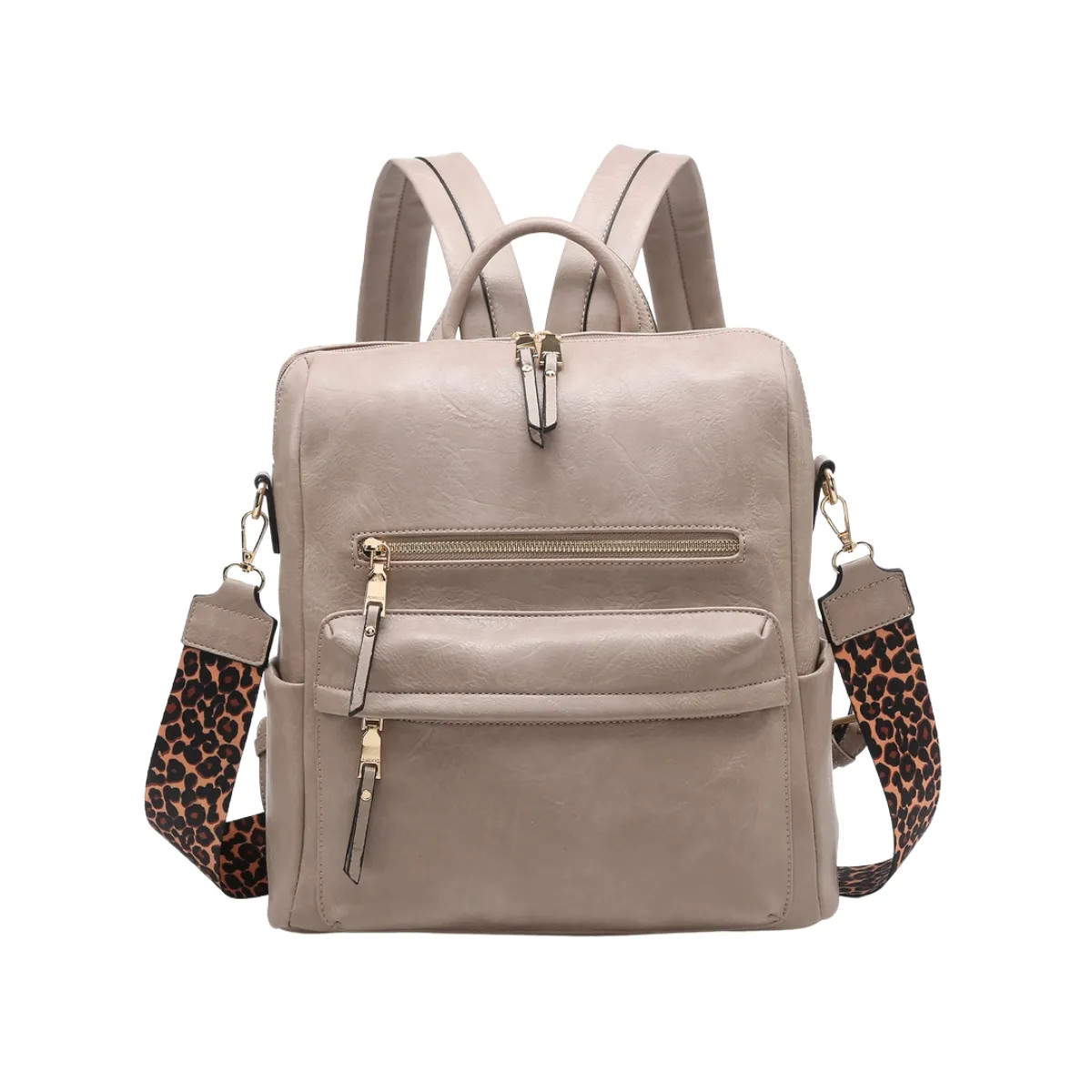 Vegan Leather Convertible Backpack with Guitar Strap - 9 Colors